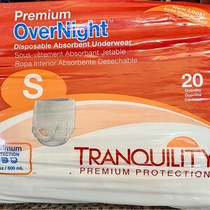Tranquility Premium Overnight Disposable Absorbent Underwear size Small 20 pack